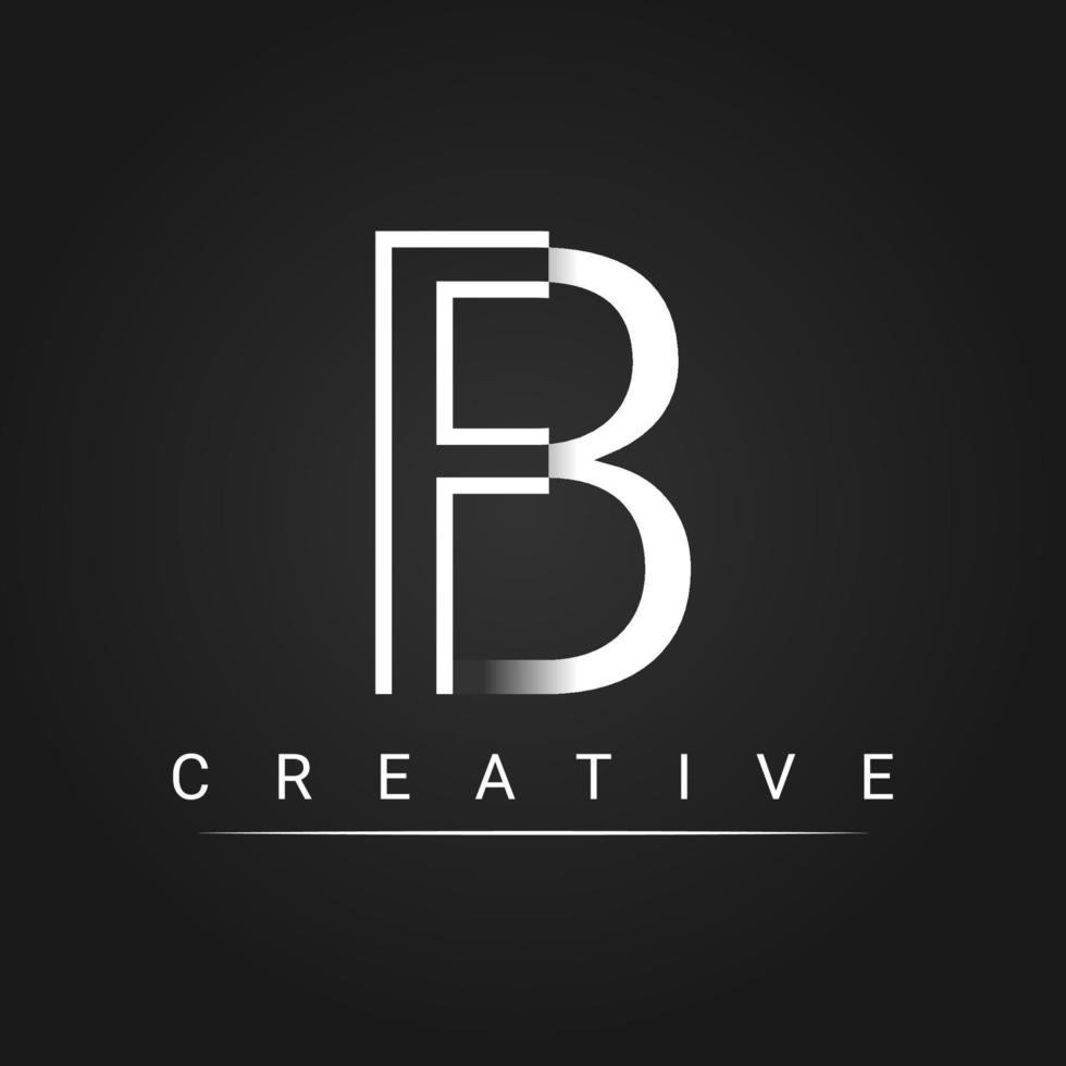 Initials Letter B, FB. Logo Design Template, Simple and Clean Design With a Black Background vector