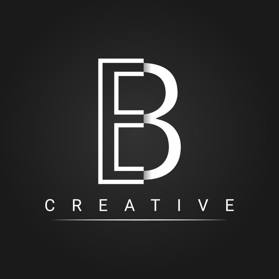 Initials Letter B, EB. Logo Design Template, Simple and Clean Design With a Black Background vector