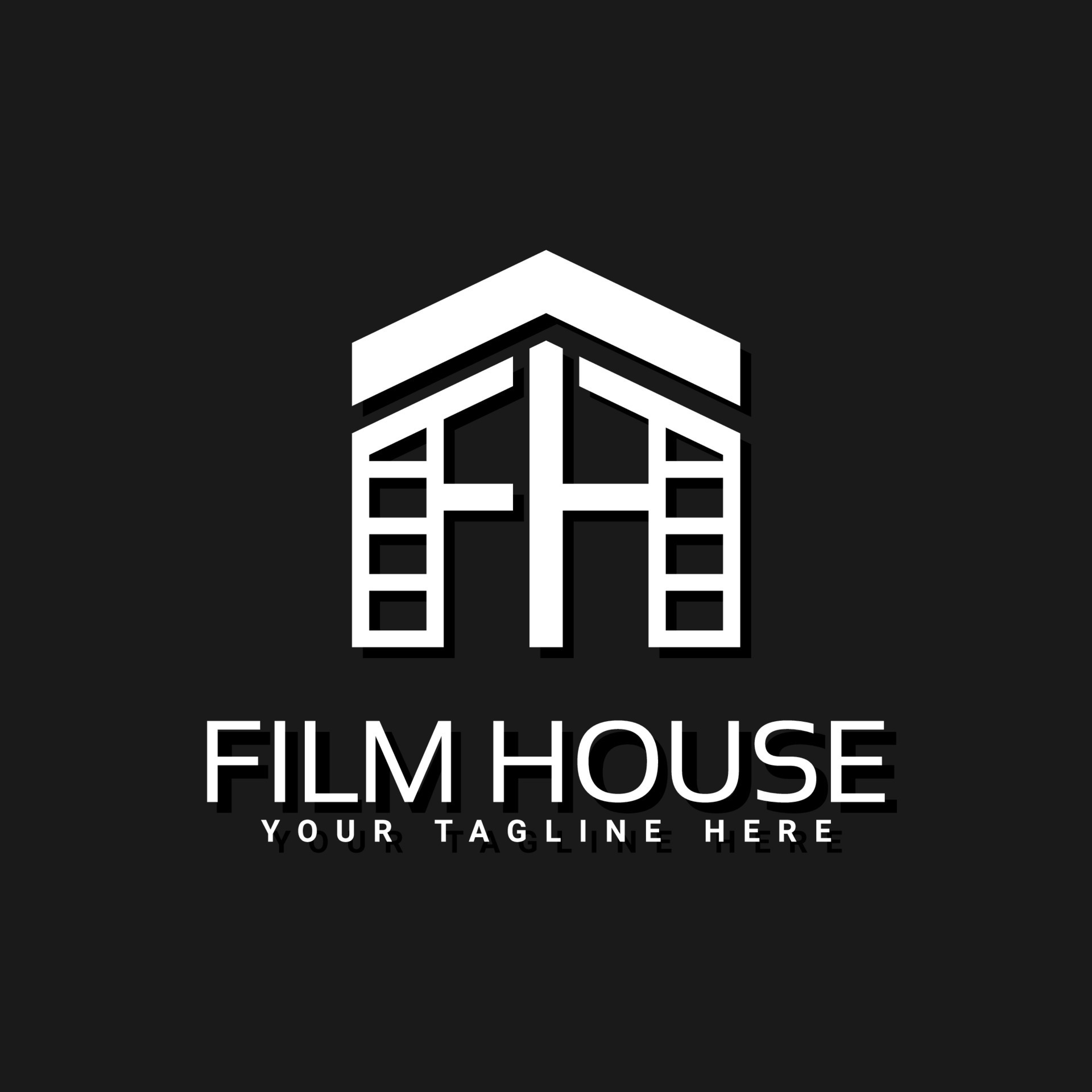 Film House Concept Logo Design With Letter FH 9735172 Vector Art at ...