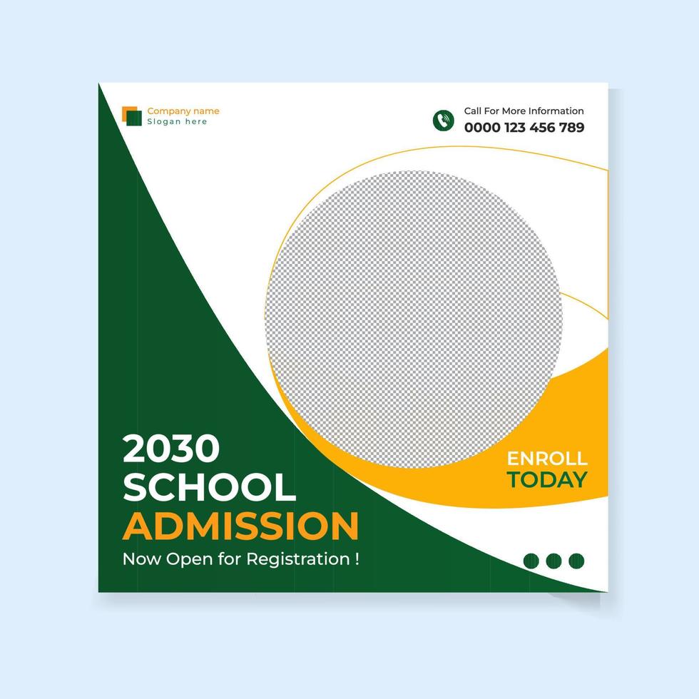 New school Admission social media post template vector