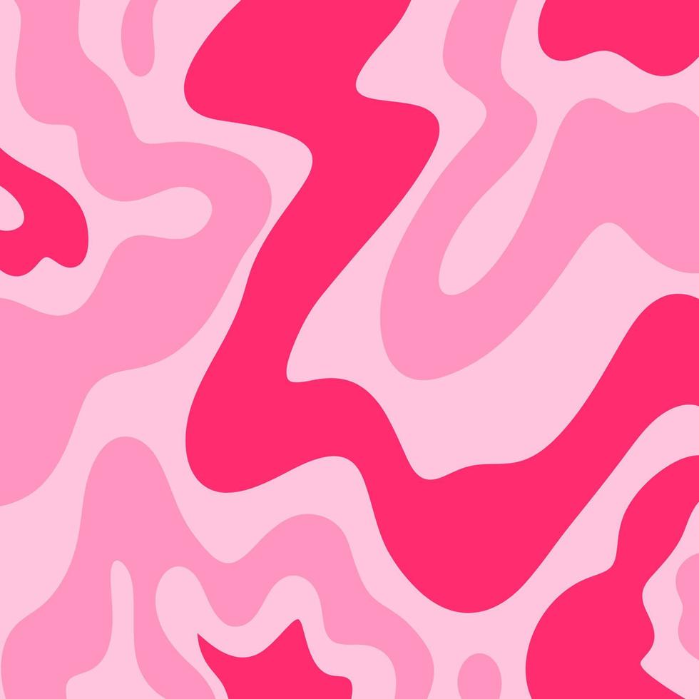 Pink Abstract Groovy Seventies Liquid Swirls vector