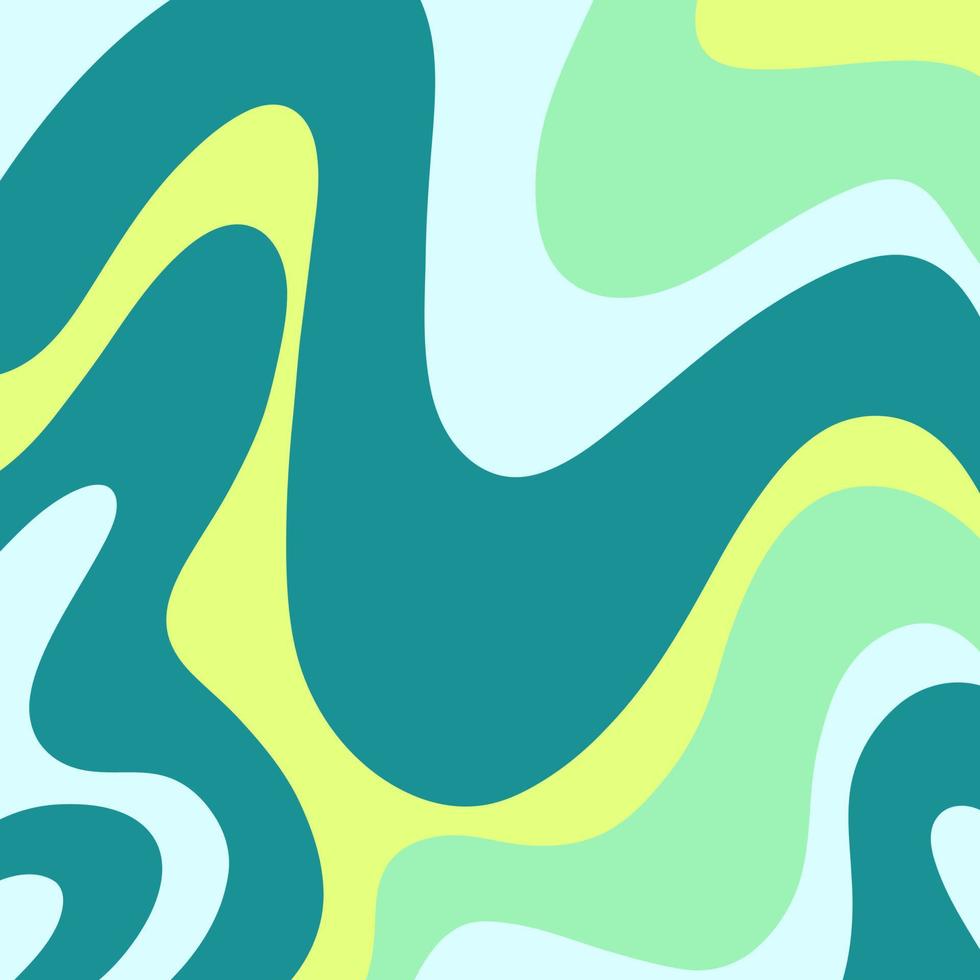 Green Liquid Lava Retro Waves vector