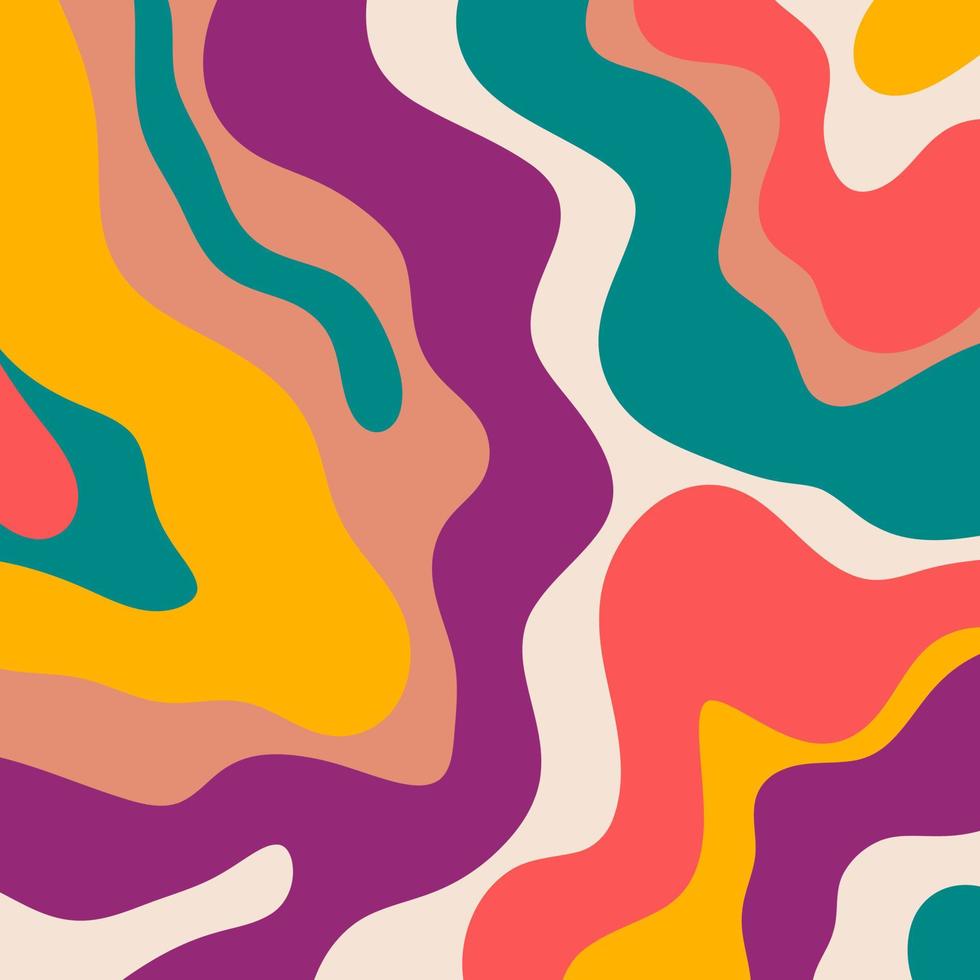 60s Abstract Retro Linear Swirl Waves vector