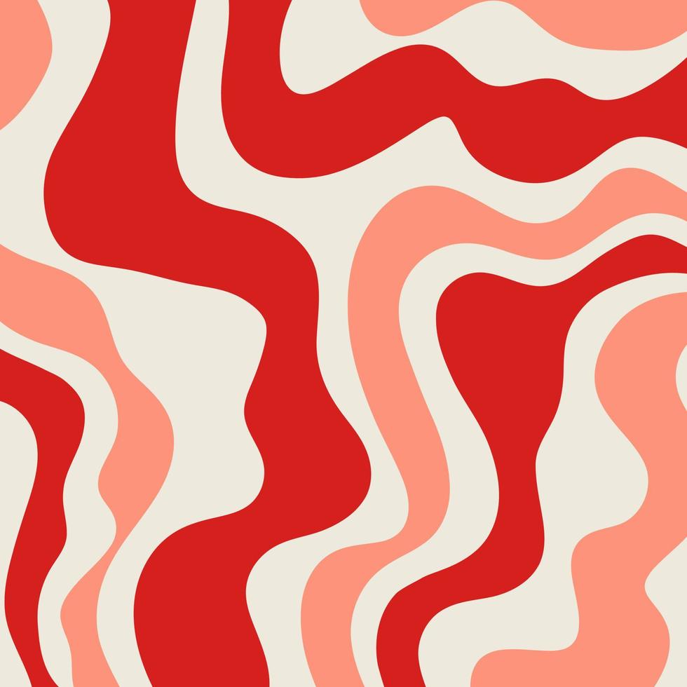 Red Liquid Lava 70s Retro Waves vector