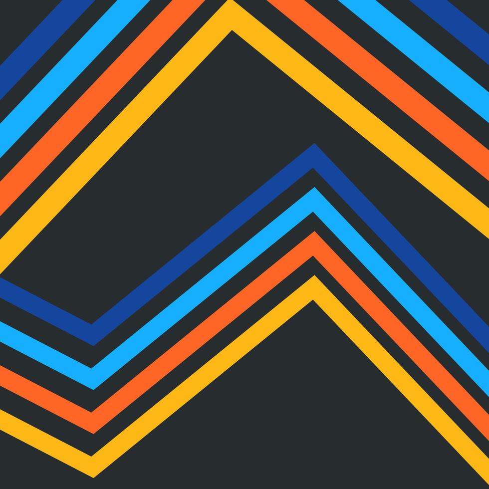 Retro Seventies Minimal Mountain stripes vector