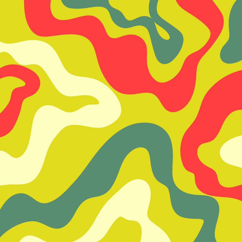 Abstract Groovy Seventies Liquid Swirls vector