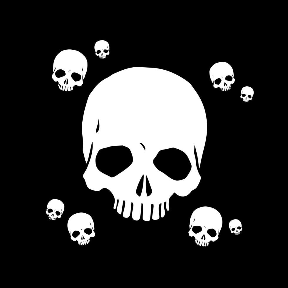 pattern simple skull head illustration vector