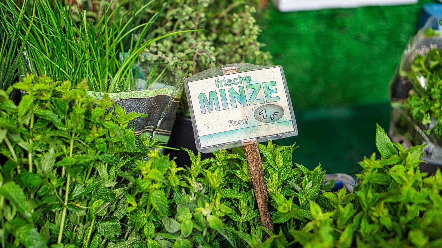 Mint for sale at a weekly market. 9735342 Stock Photo at Vecteezy