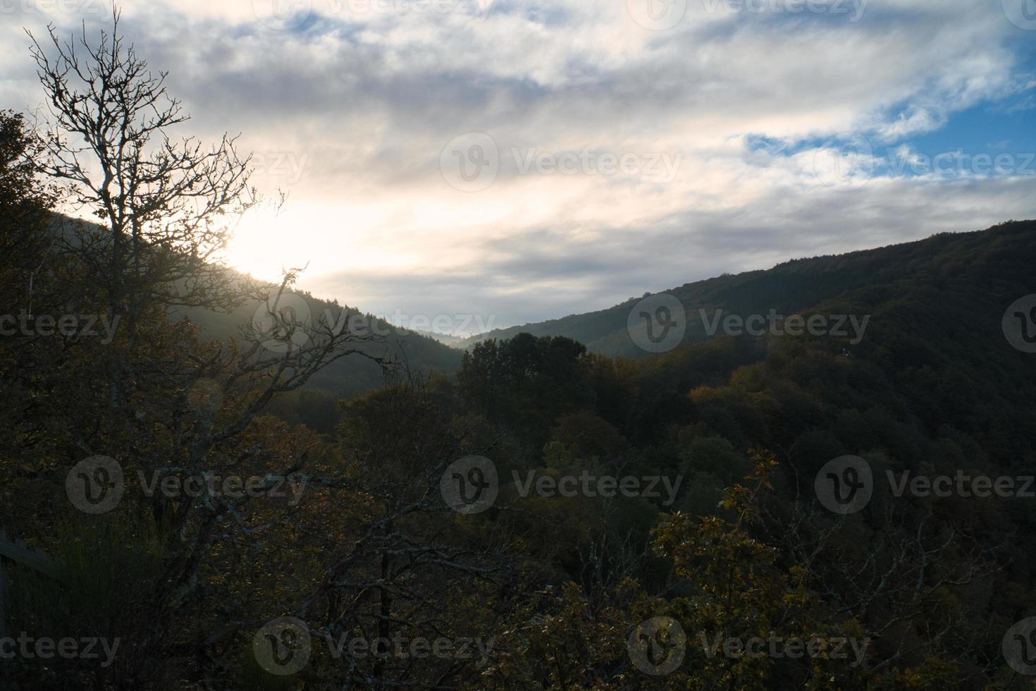 Sunrise over the mountains of the small Saar loop photo