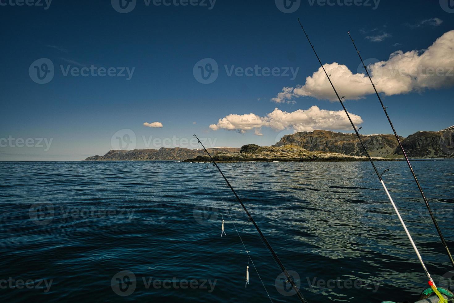 fishing in norway, selje. A paradise for fishing vacations. enjoy the breathtaking landscape by boat. photo