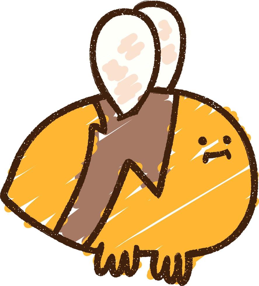 Nervous Bee Chalk Drawing vector