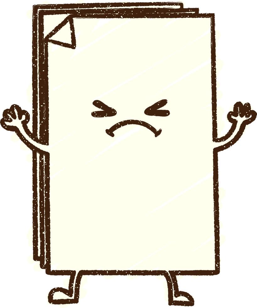 Angry Papers Chalk Drawing vector