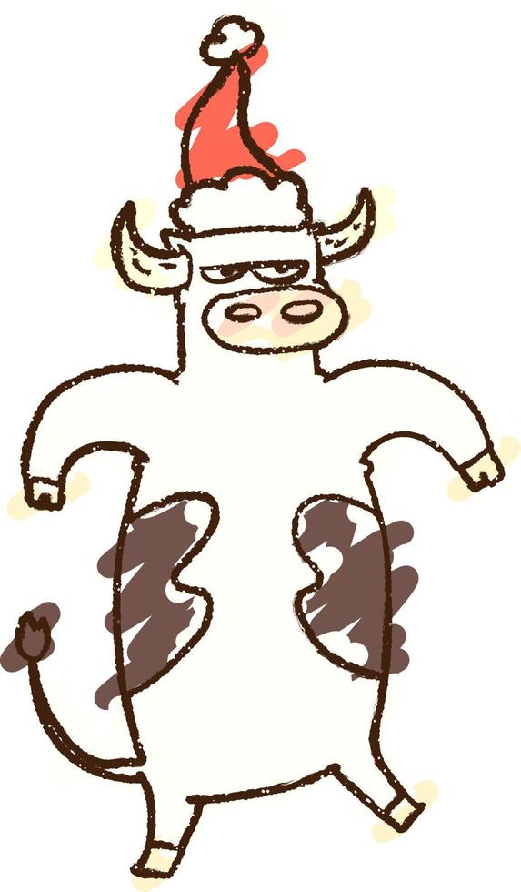 Festive Cow Chalk Drawing vector