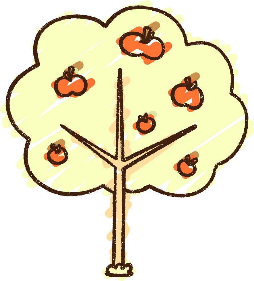 Apple Tree Chalk Drawing vector