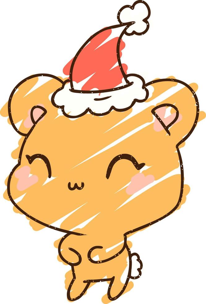 Festive Bear Chalk Drawing vector
