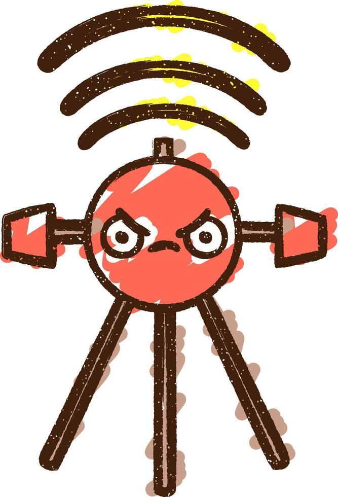 Angry Satellite Chalk Drawing vector