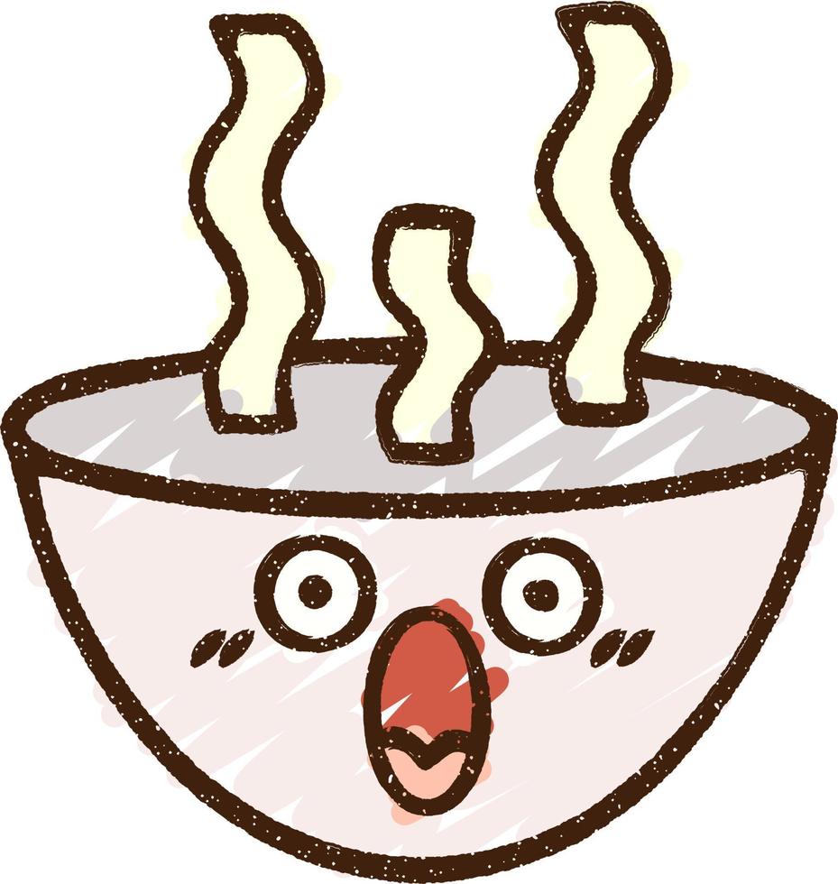 Hot Soup Chalk Drawing vector