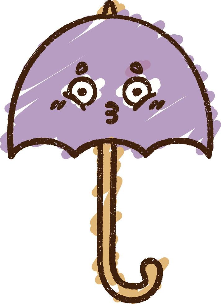 dibujo de tiza de paraguas vector