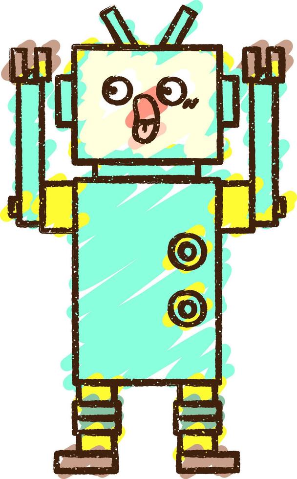 Robot Chalk Drawing vector