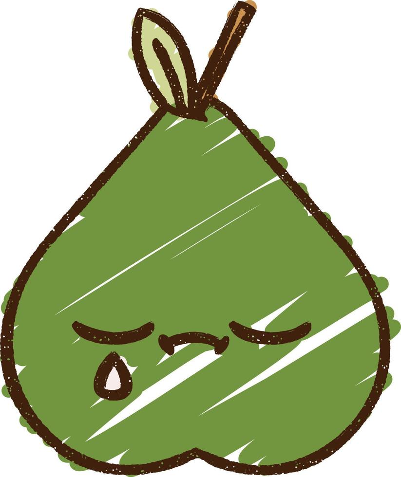 Crying Pear Chalk Drawing vector