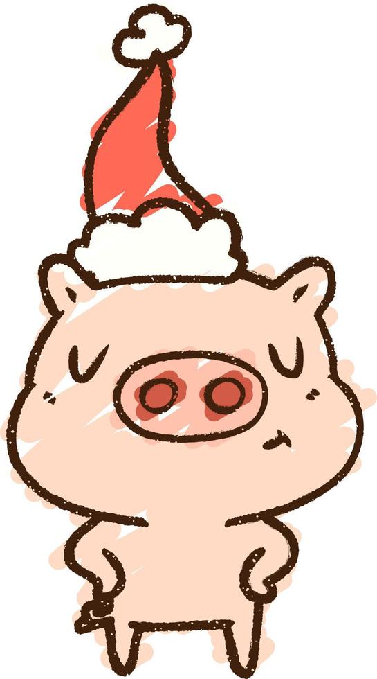Festive Pig Chalk Drawing vector