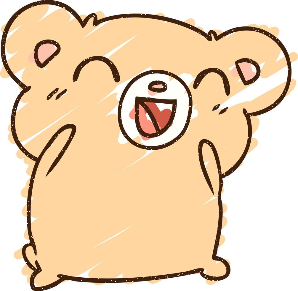Happy Bear Chalk Drawing vector