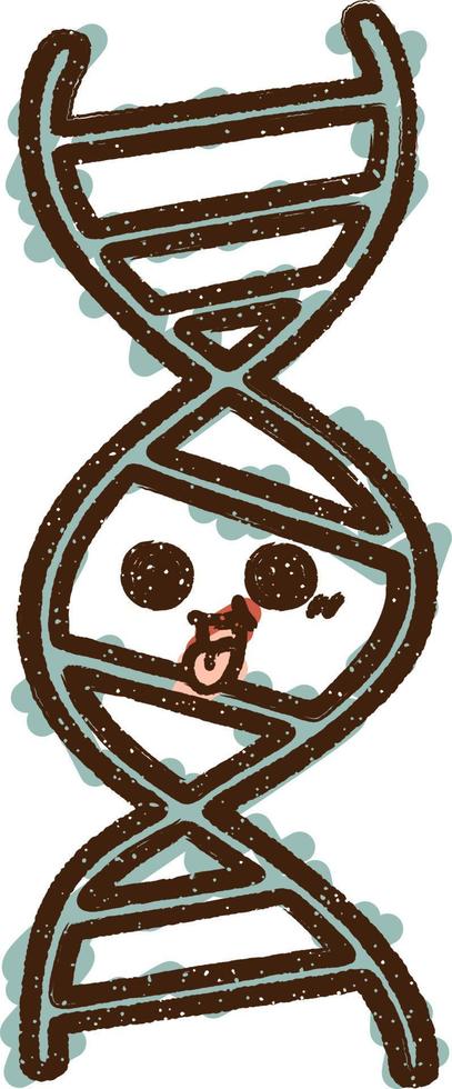 DNA Strand Chalk Drawing vector