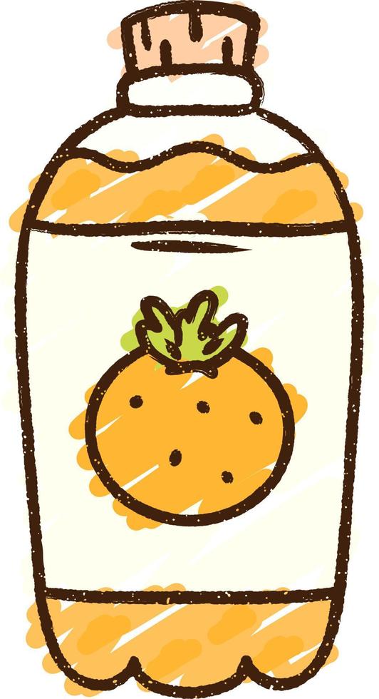 dibujo de tiza de jugo de naranja vector