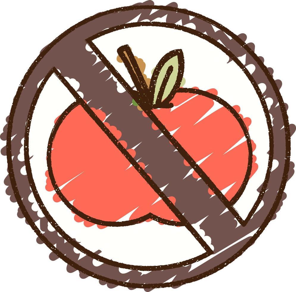 no hay dibujo de tiza de comida vector