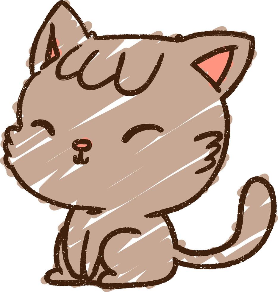 Cute Cat Chalk Drawing 9736413 Vector Art at Vecteezy