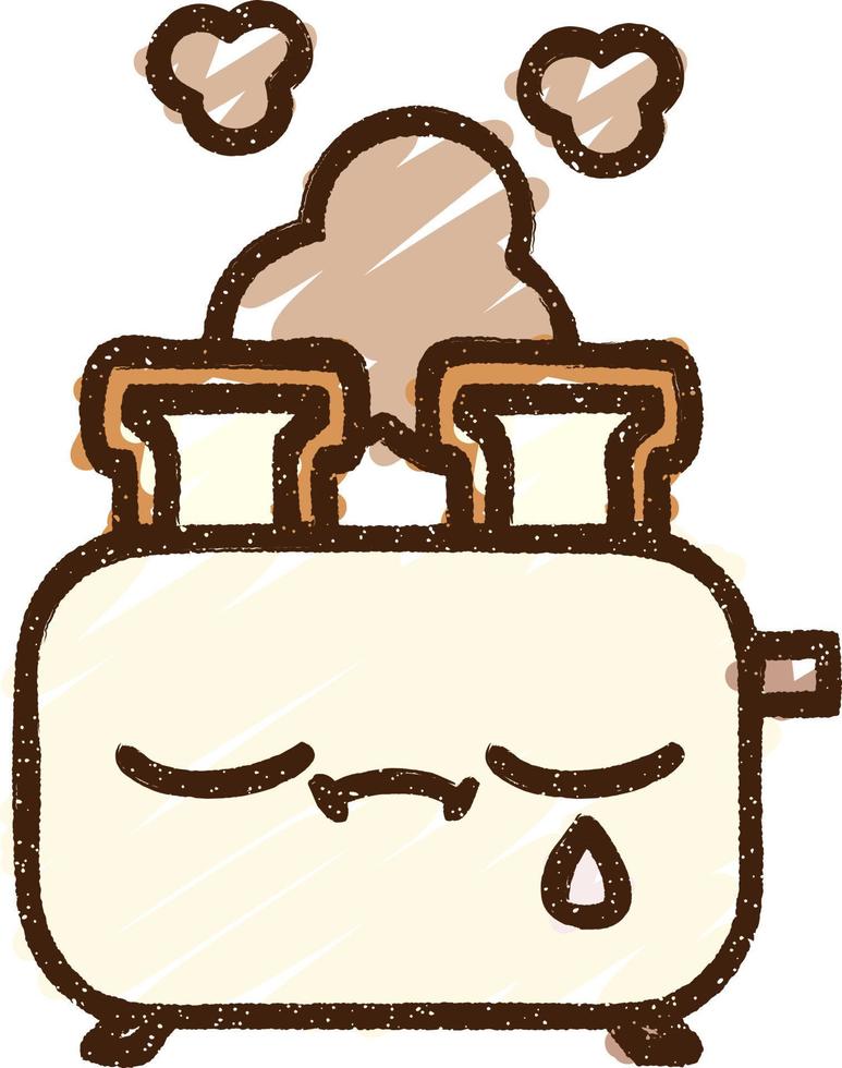 Crying Toaster Chalk Drawing vector