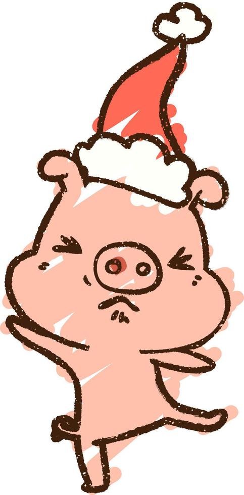 Festive Pig Chalk Drawing vector