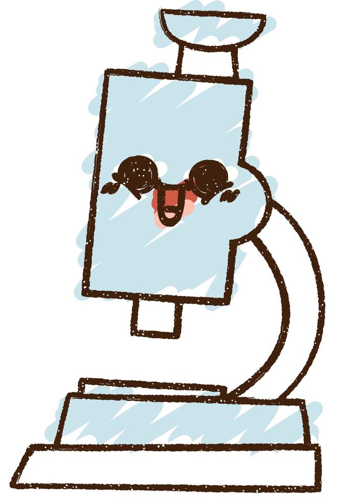 Microscope Chalk Drawing vector