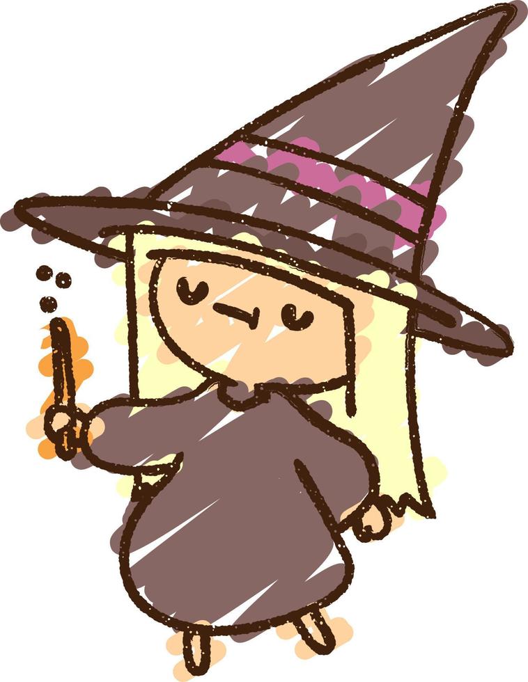 Witch Chalk Drawing vector