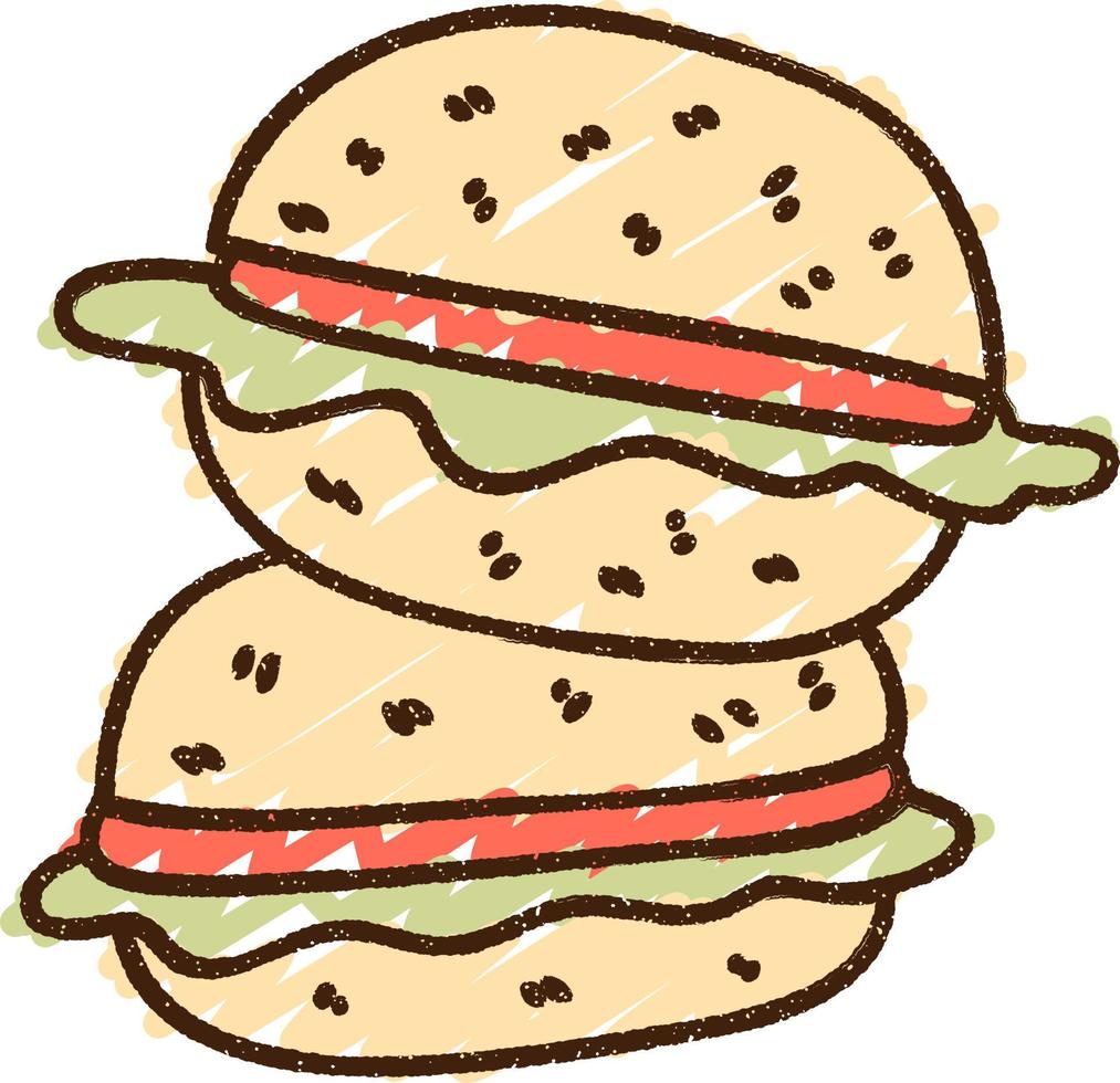 Sandwiches Chalk Drawing vector