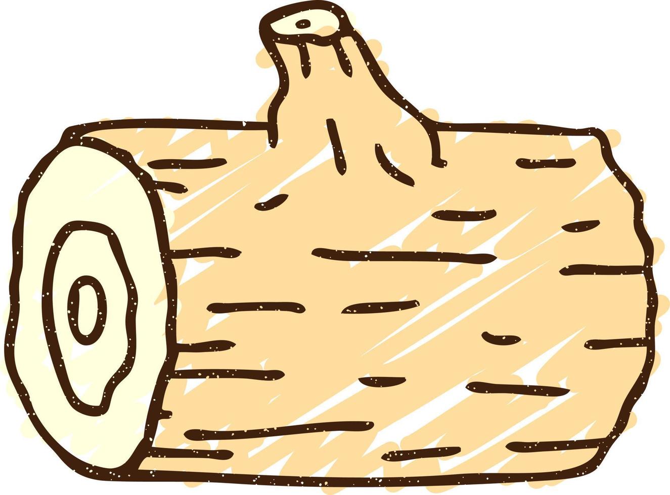 Log Chalk Drawing vector