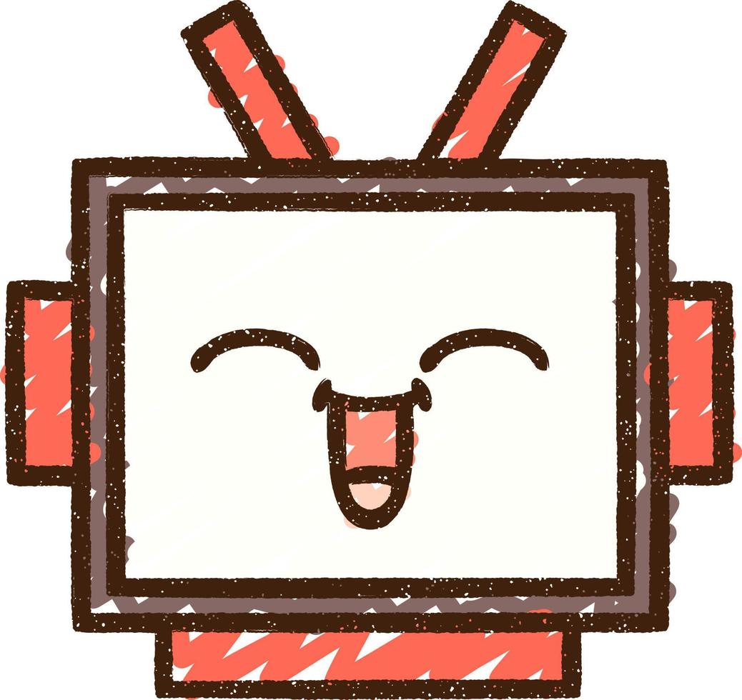 Robot Chalk Drawing vector