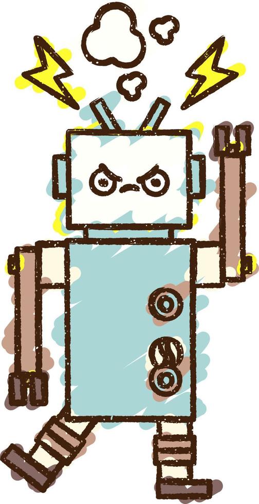 Robot Chalk Drawing vector