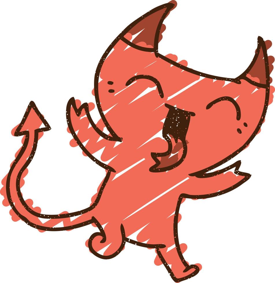 Little Devil Chalk Drawing vector