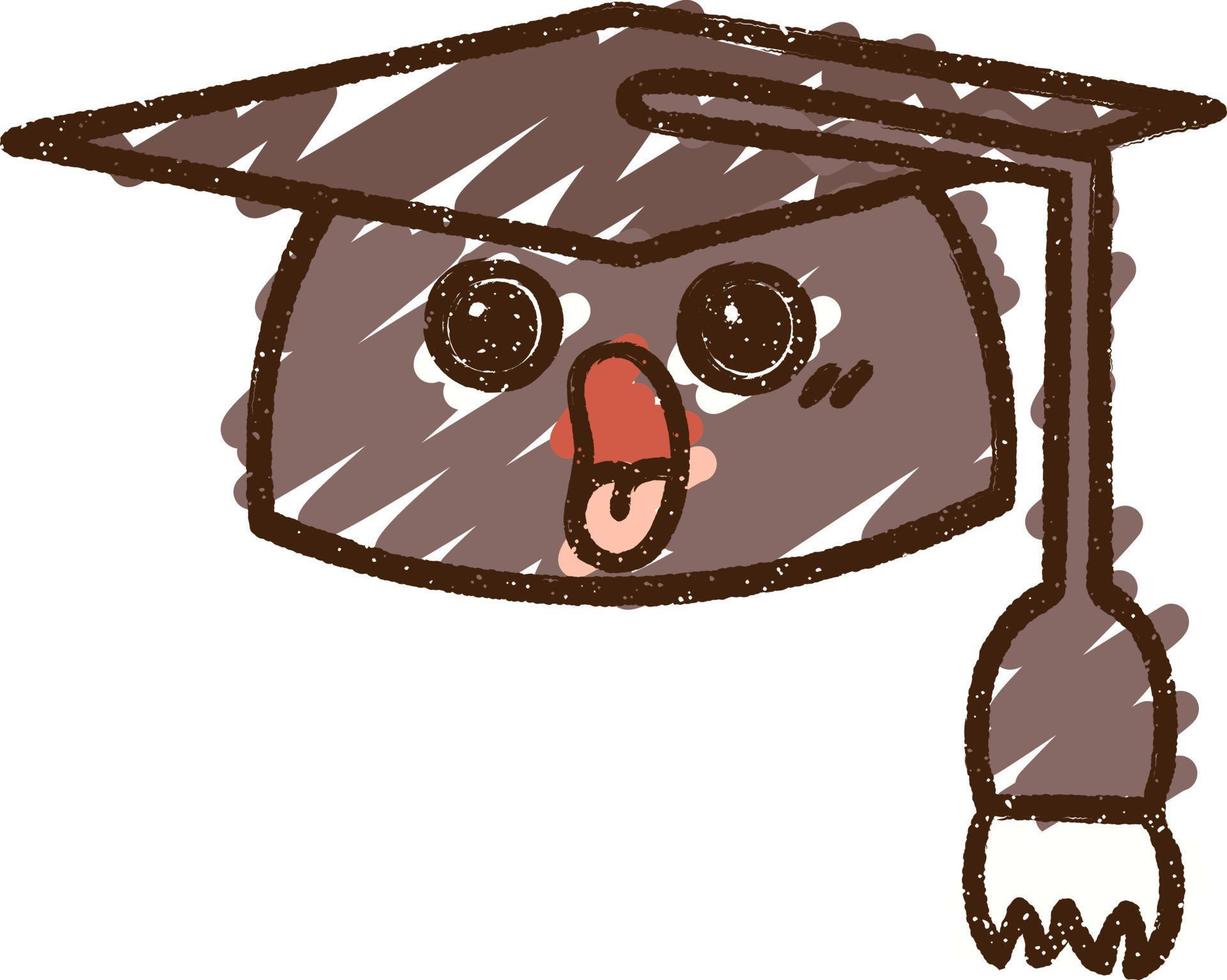 Graduation Cap Chalk Drawing vector