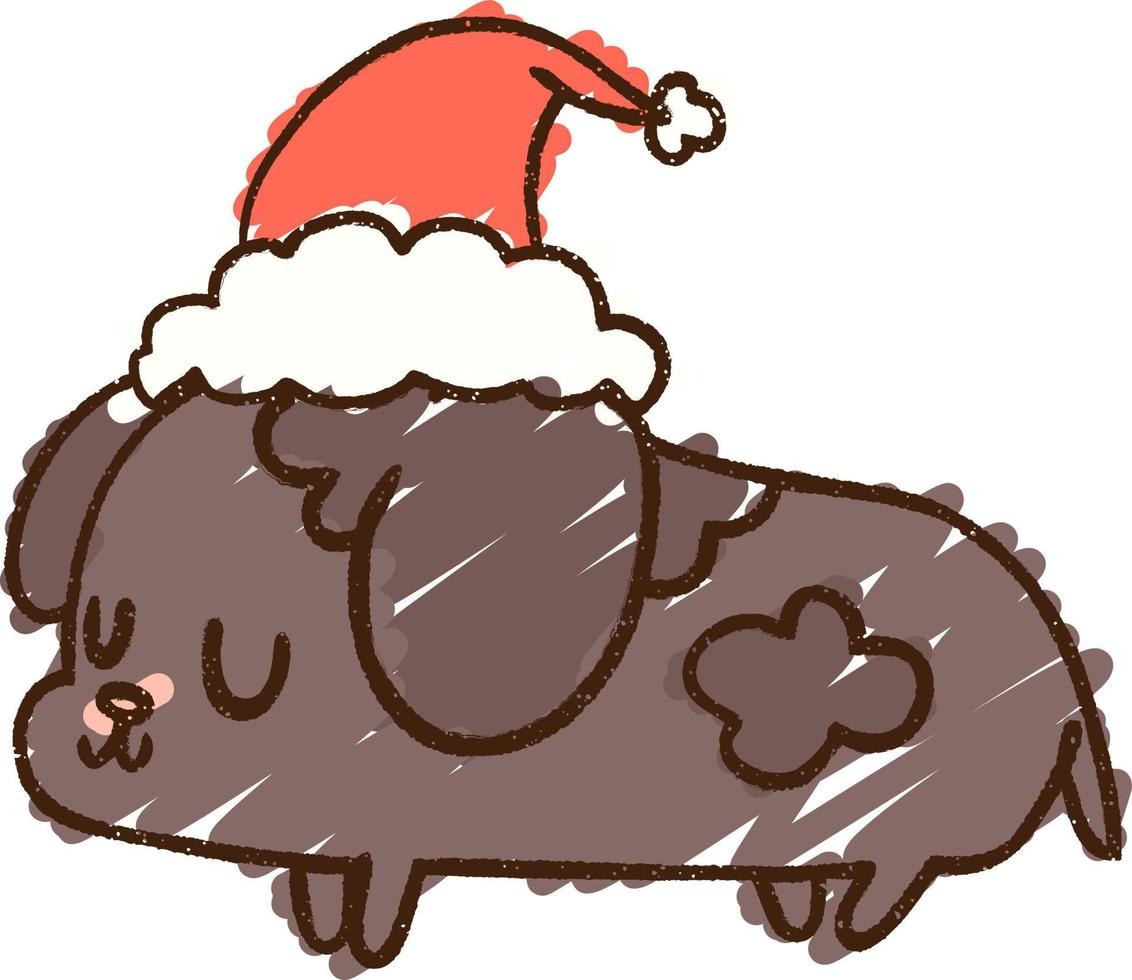 Christmas Puppy Chalk Drawing vector
