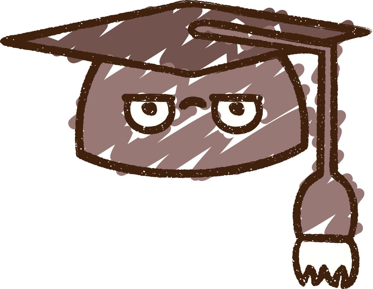 Graduation Cap Chalk Drawing vector