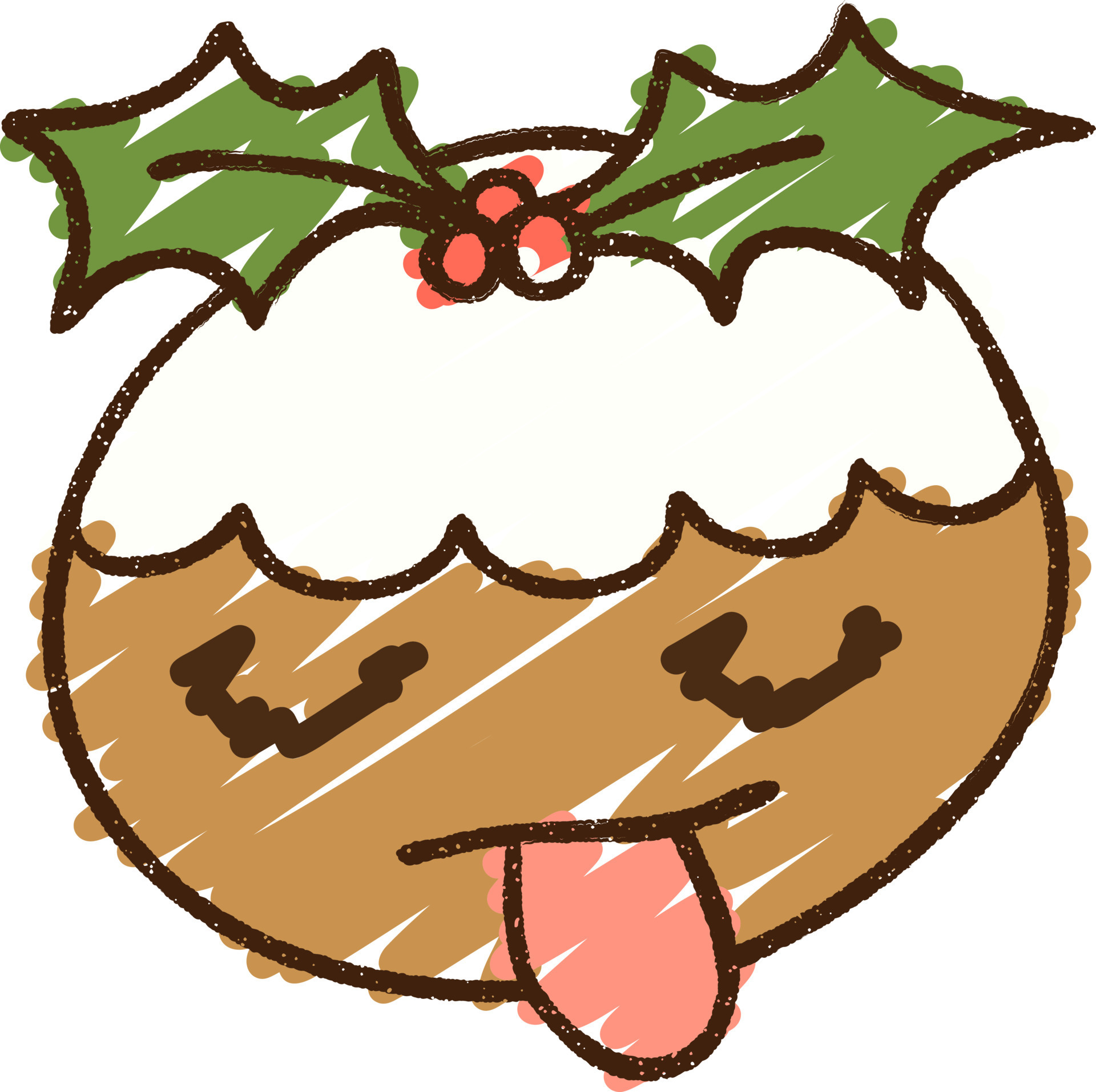 Christmas Pudding Chalk Drawing 9736760 Vector Art at Vecteezy