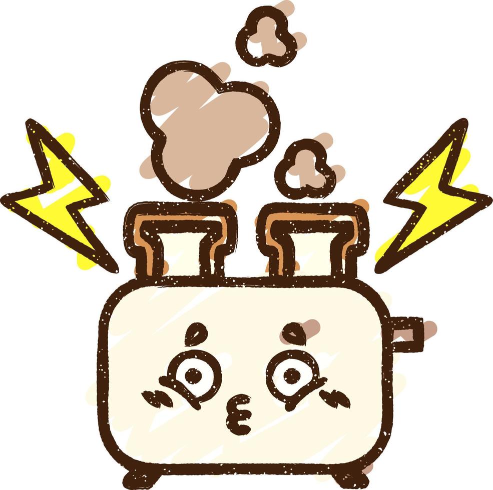 Malfunctioning Toaster Chalk Drawing vector