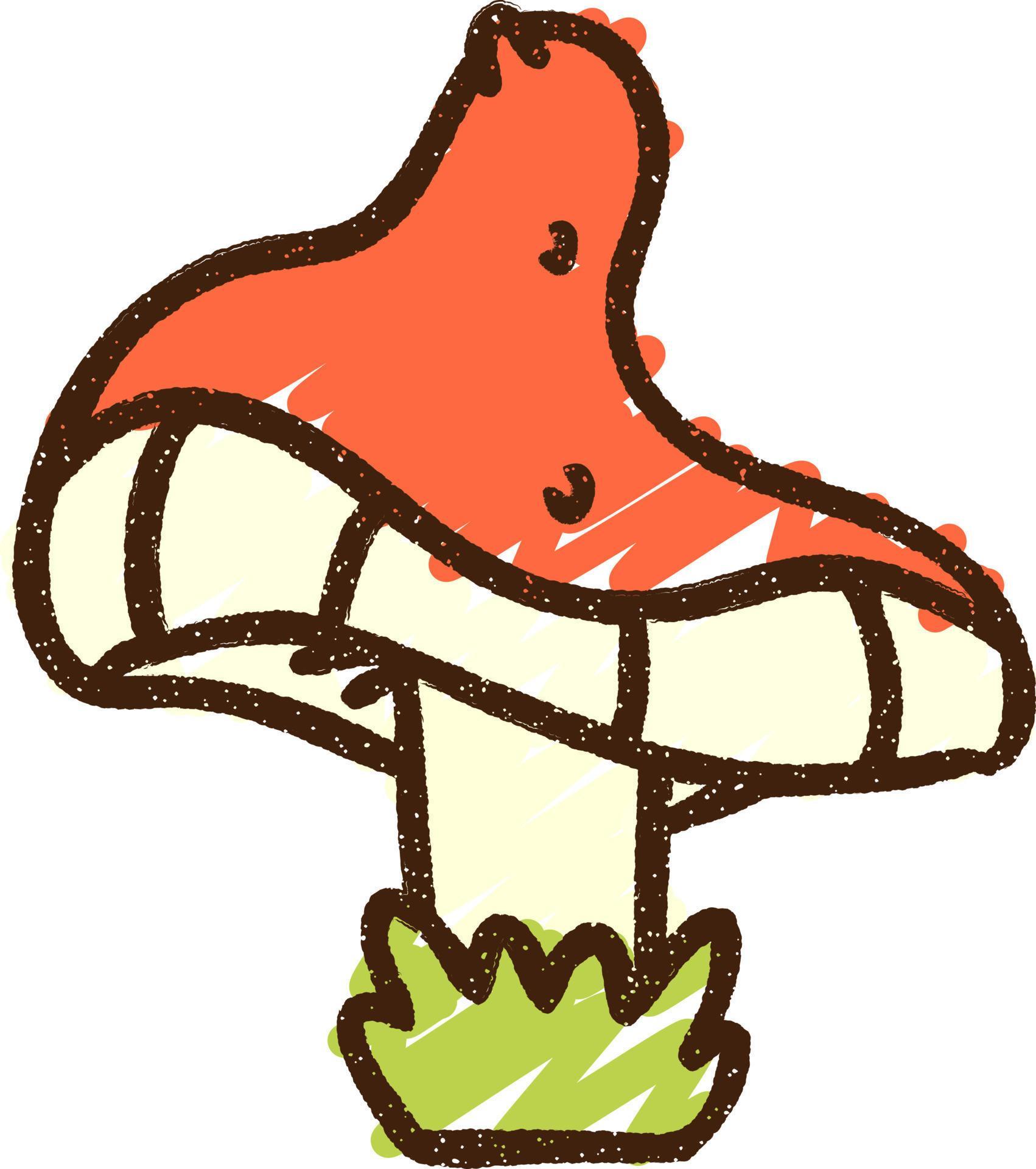 Toadstool Mushroom Chalk Drawing 9736816 Vector Art at Vecteezy
