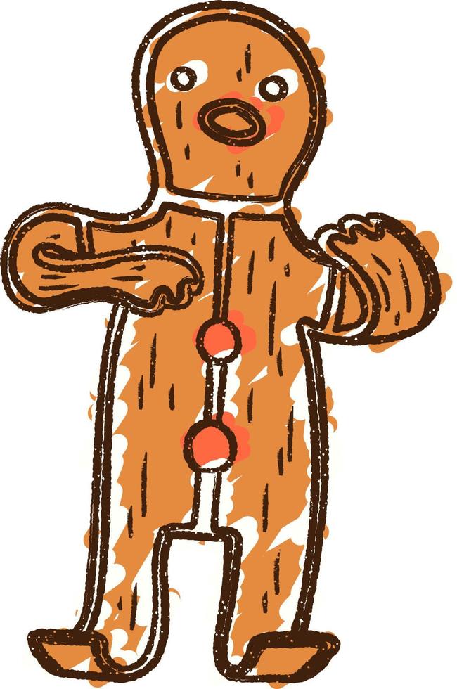 Gingerbread Man Chalk Drawing vector