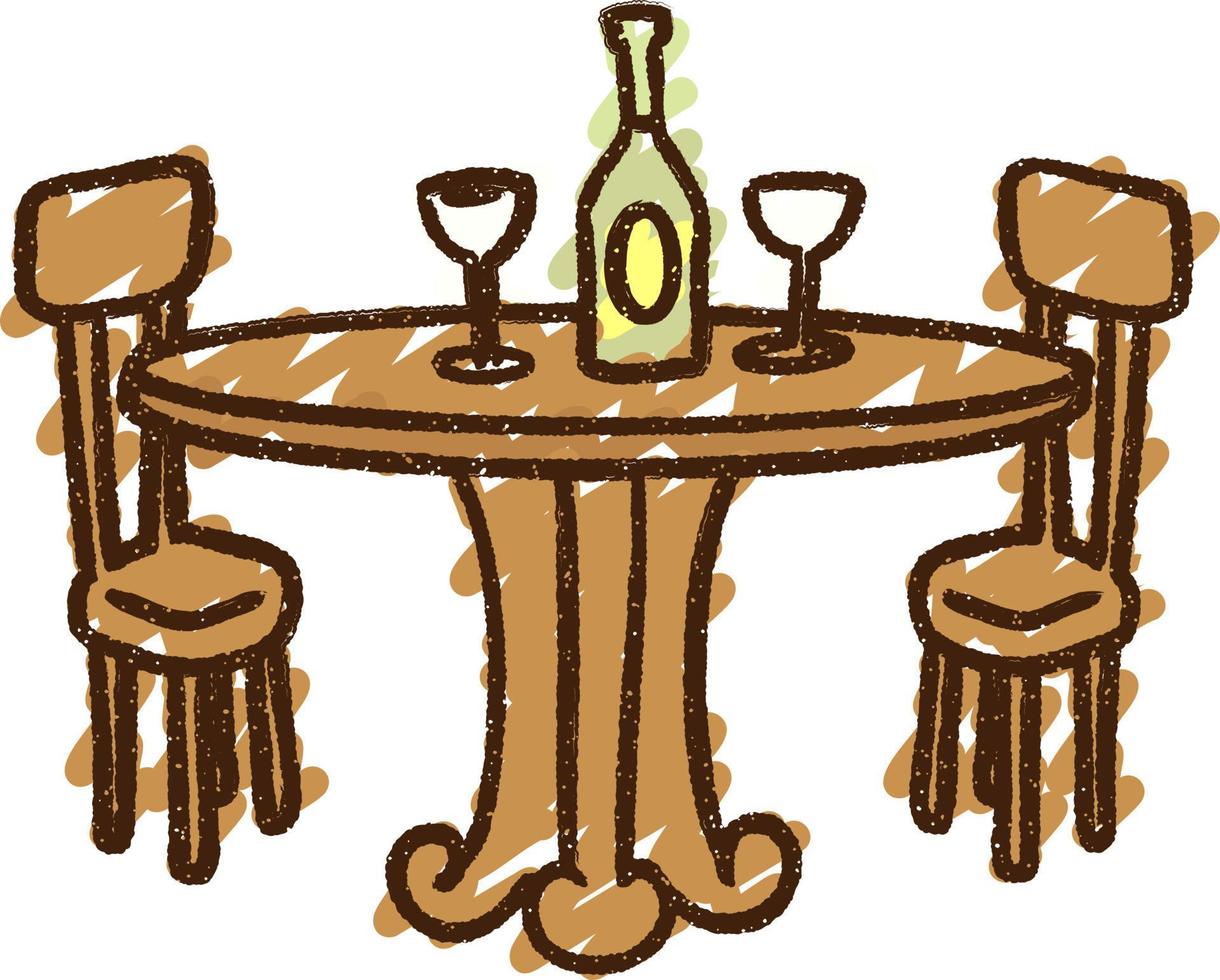 Restaurant Table Chalk Drawing vector