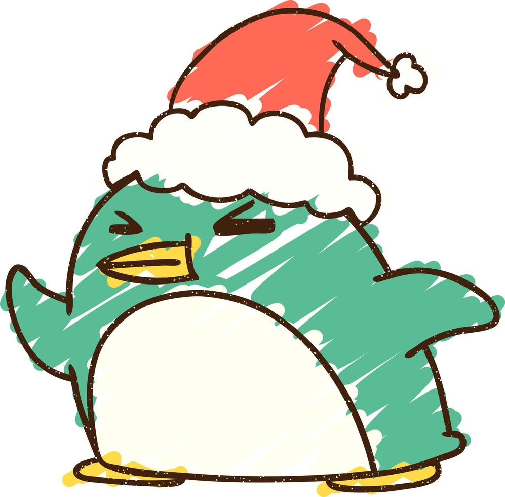 Christmas Penguin Chalk Drawing 9736863 Vector Art at Vecteezy