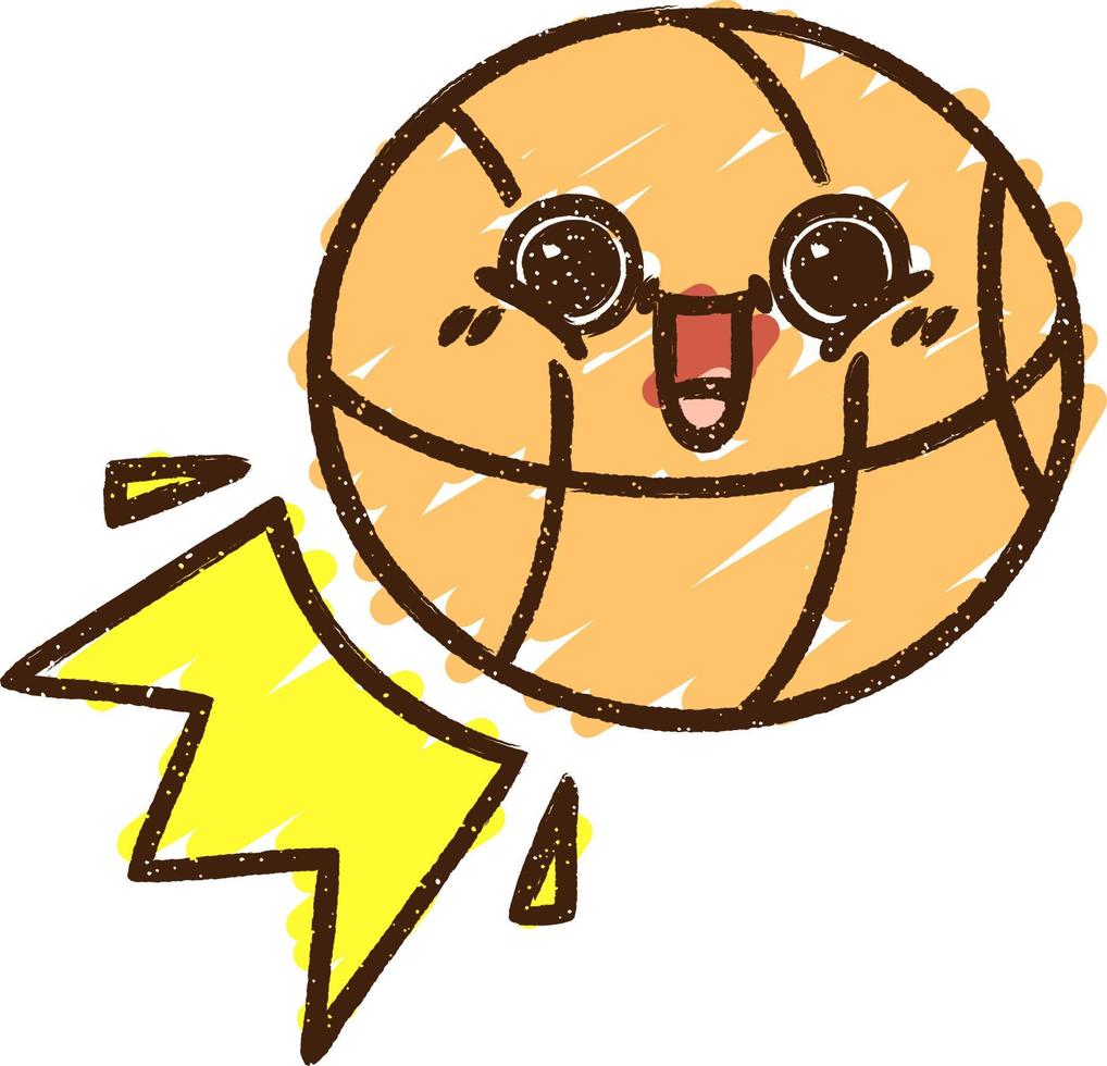 dibujo de tiza de baloncesto vector
