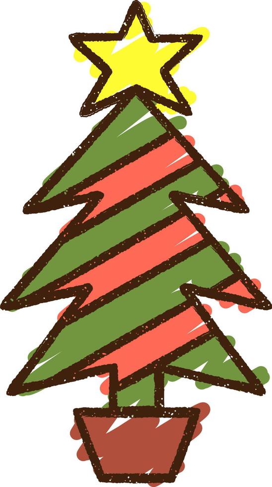 Christmas Tree Chalk Drawing vector